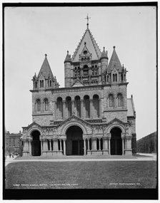 Trinity Church, Boston, the porch and the tower, between 1890 and 1901. Creator: Unknown.