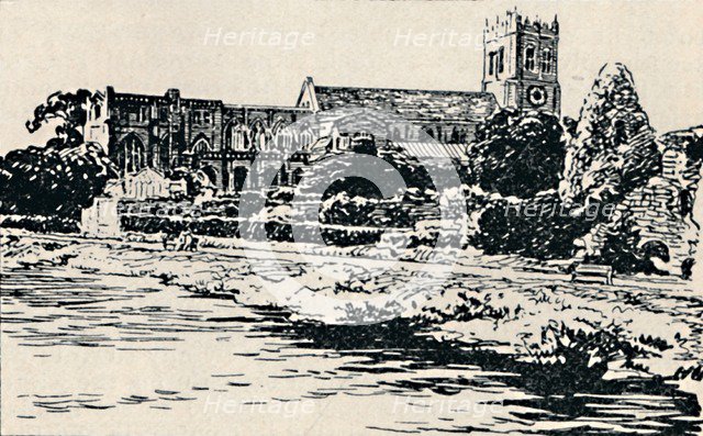 'Christchurch Priory', 1929. Artist: Unknown.