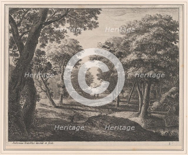 A Path Through the Woods, 17th century. Creator: Anthonie Waterloo.