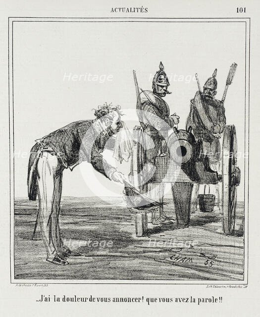 J'ai la douleur de vous announcer! Que vous avez la parole!, 1866. Creator: Cham.