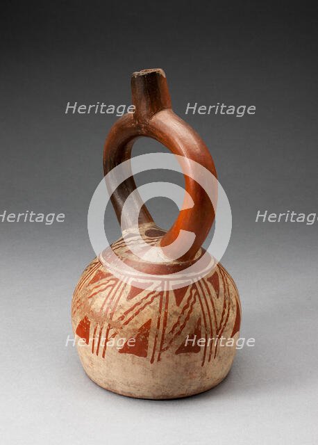 Stirrup Spout Vessel with Geometric Designs, 100 B.C./A.D. 500. Creator: Unknown.