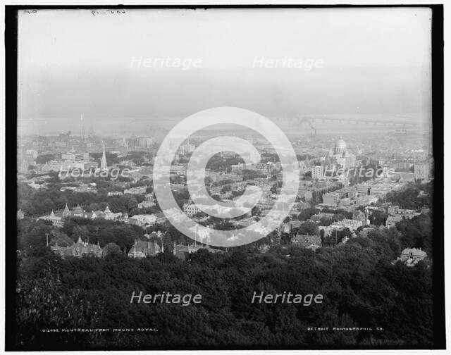 Montreal from Mount Royal, between 1890 and 1901. Creator: Unknown.