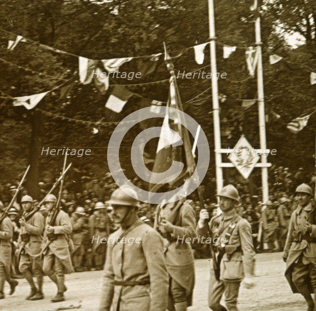 Victory parade, 1918. Artist: Unknown.
