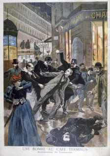 Arrest of the Café Terminus bomber, Paris, 1894. Artist: Oswaldo Tofani