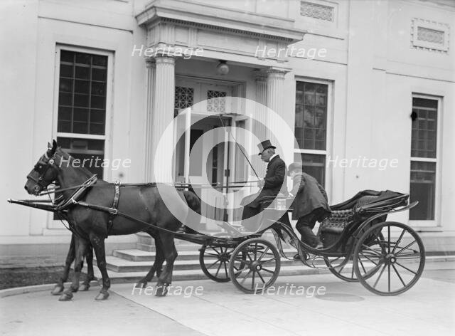 Lindley M. Garrison, Secretary of War, Getting Out of Carriage, 1913.  Creator: Harris & Ewing.