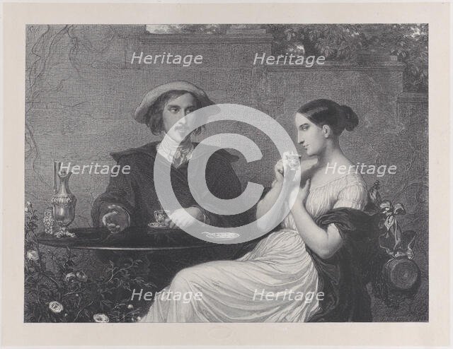 The Café, 1840. Creator: François-Joseph-Aimé de Lemud.