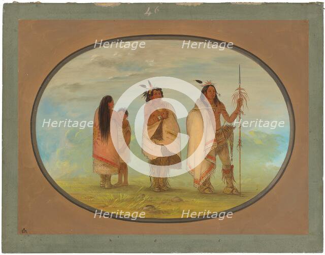 Weeco Chief, His Wife, and a Warrior, 1861/1869. Creator: George Catlin.