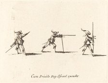Taking the Firing Position with the Musket, 1634/1635. Creator: Jacques Callot.