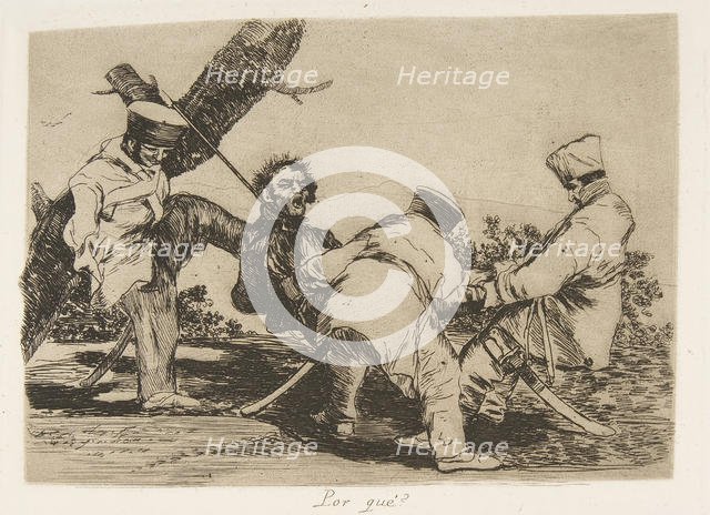 Plate 32 from 'The Disasters of War' (Los Desastres de la Guerra): 'Why?..., 1810 ( published 1863). Creator: Francisco Goya.