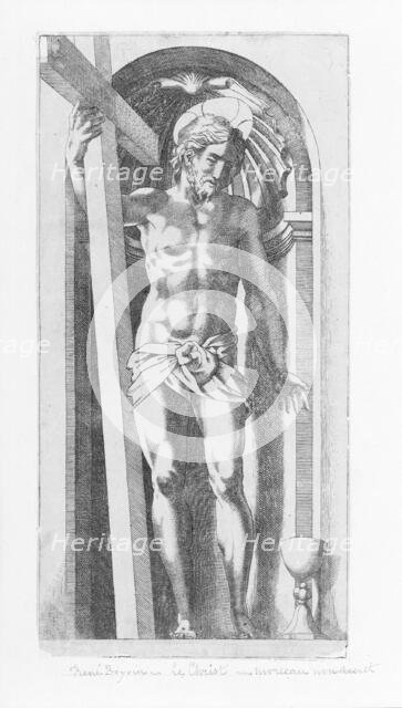 Christ Holding a Cross in a Niche. Creator: Attributed to René Boyvin.