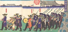 Parade of the Emperor's Troops, 1867. Creator: Yoshifuji.