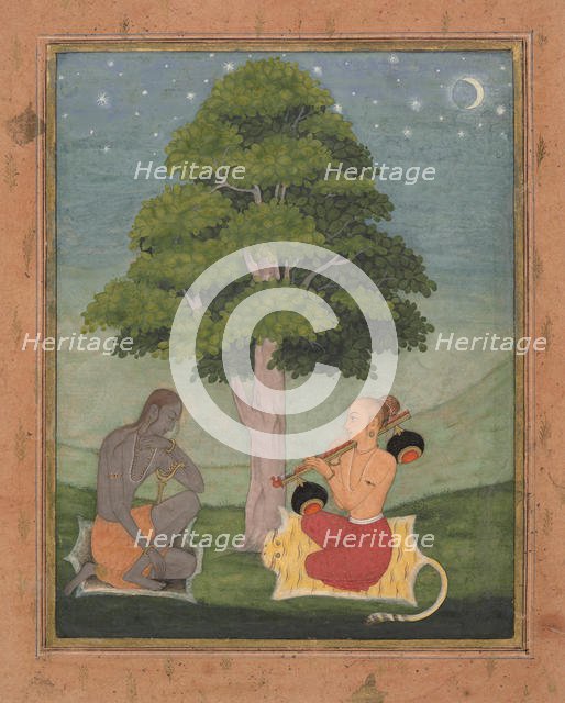 Kedar Ragini: Folio from a ragamala series (Garland of Musical Modes) , ca. 1690-95. Creator: Ruknuddin.