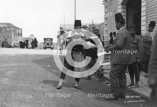 A lemonade seller, Beiruit, Lebanon, c1920s-c1930s(?). Artist: Unknown