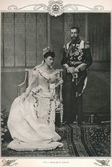 King George V and Queen Mary on their wedding day, 1893 (1911). Artist: Lafayette.