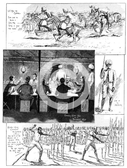 Christmas with the Lushai Expedition - sketches by Lieutenant H. W. E. Cole, 2nd Goorkhas, 1890. Creator: Unknown.