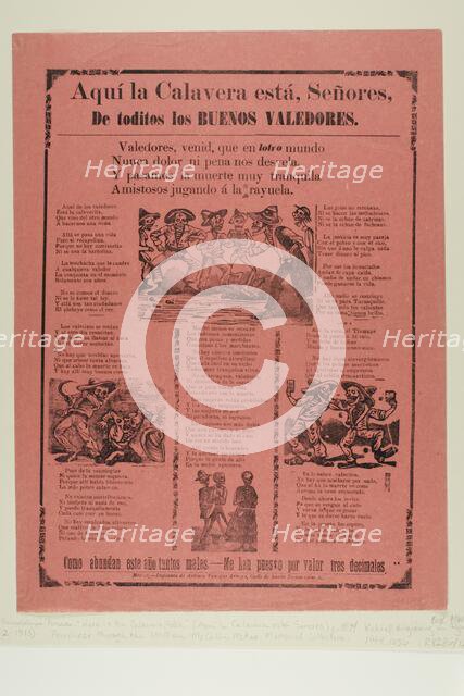 Here is the Calavera Folks, of All Good Defenders, n.d. Creator: José Guadalupe Posada.