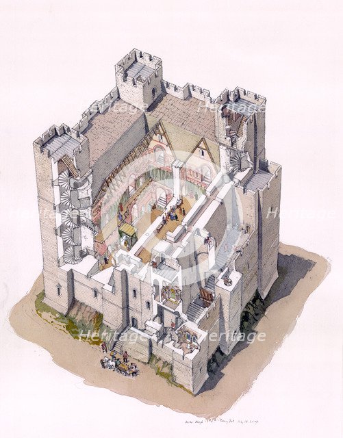 Dover Castle Keep c1190, (c1990-2010) Artist: Terry Ball.