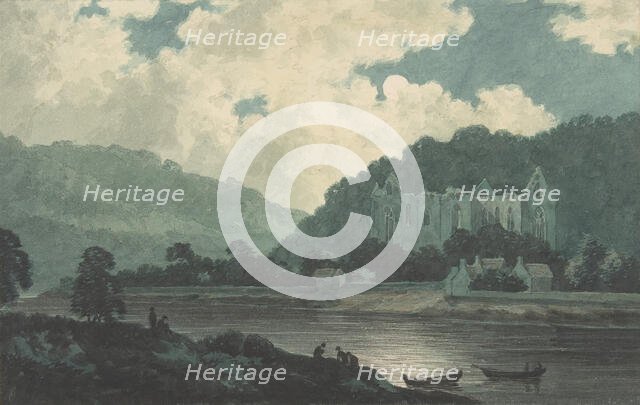 Tintern Abbey by Moonlight, ca. 1789. Creator: John Warwick Smith.