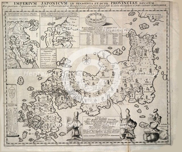 Map of Japan, 1727. Creator: Kaempfer, Engelbert (1651-1716).