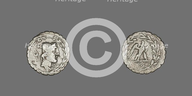 Denarius Serratus (Coin) Depicting the God Vulcan, 105 BCE. Creator: Unknown.