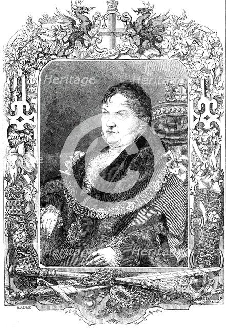 Portrait of the Right Honourable John Johnson, Lord Mayor, 1845. Creator: Henry Anelay.