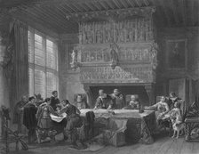 'The Council of War at Courtray', (1854).  Creator: John Godfrey.