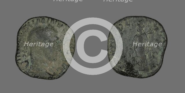 Sestertius (Coin) Portraying Emperor Maximinus, 235-236. Creator: Unknown.