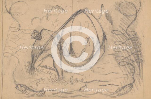 Fisherman with his Catch, 1925-1935. Creator: Arnold Peter Weisz-Kubincan.