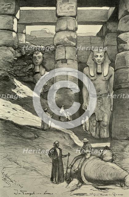 Statues in the Luxor Temple, Egypt, 1898. Creator: Christian Wilhelm Allers.