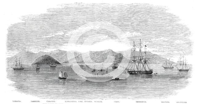 The Fleet in China under Admiral Jones assembled off Kintang prior to the occupation of Chusan, 1860 Creator: Unknown.