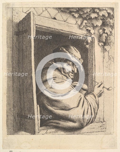 Smoker at the Window, 1610-85. Creator: Adriaen van Ostade.