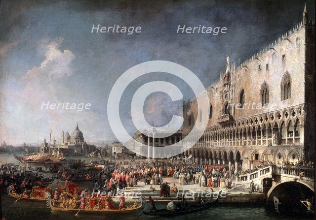 'Arrival of the French Ambassador in Venice', 1725-1726.  Artist: Canaletto