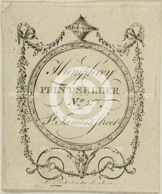 Humphrey, Printseller, No. 27 St. James's Street, n.d. Creator: John Lockington.