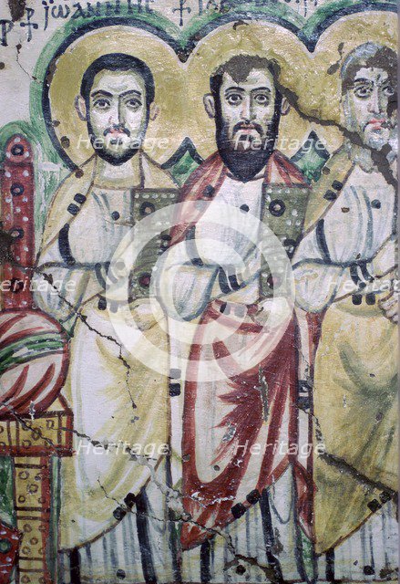 Detail of a coptic wall painting showing two apostles, 6th Century. Artist: Unknown