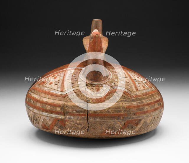 Vessel with Abstract Feline Mask and Bird-Head Spout, 650/150 B.C. Creator: Unknown.