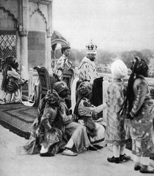 India's princely pages, George V and Queen May in Delhi, 1911, (1935). Artist: Unknown