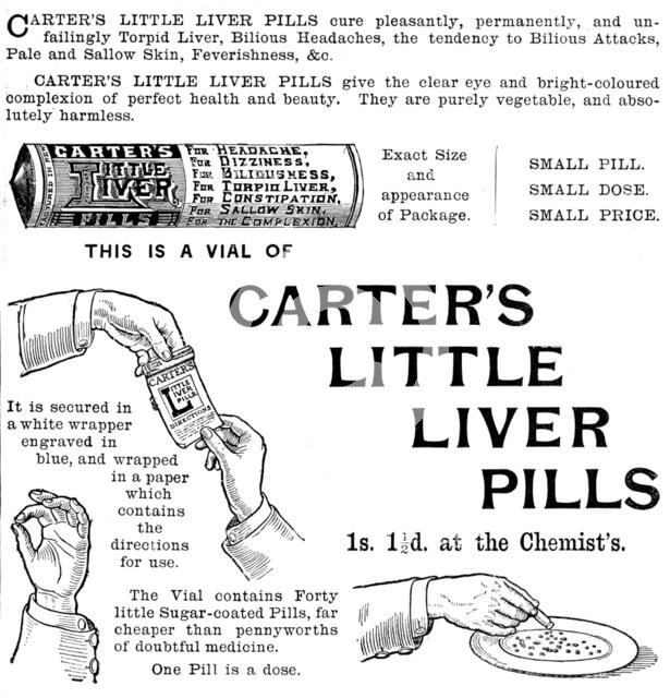 Advertisement for Carter's Little Liver Pills, 1895. Creator: Unknown.