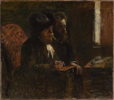 Portrait du graveur Desboutin et du graveur Lepic, 1876-1877. Creator: Degas, Edgar (1834-1917).