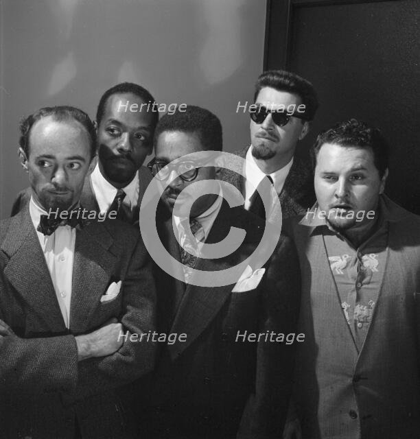 Portrait of Dave Lambert, John Simmons, Dizzy Gillespie, George Handy..., New York, 1947. Creator: William Paul Gottlieb.