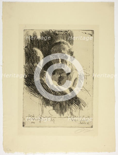 Prince Paul Troubetzkoy II (Bust), 1909. Creator: Anders Leonard Zorn.