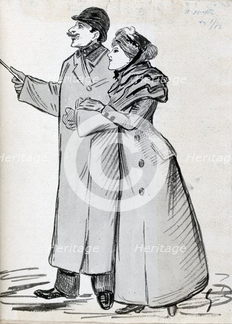 'The Couple, Man with the Bowler Hat', c1870-1893. Artist: Guy de Maupassant