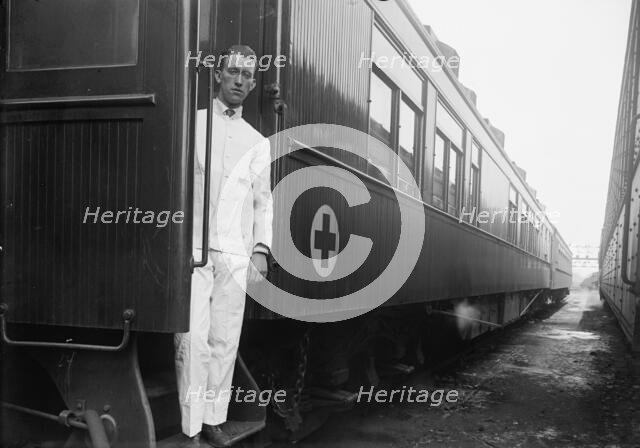Red Cross, American - Sanitary Railroad Car, 1917. Creator: Harris & Ewing.