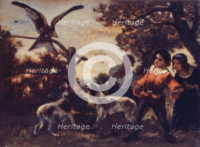 Les enfants au faucon, c.1850. Creator: Narcisse Virgile Diaz de la Pena.