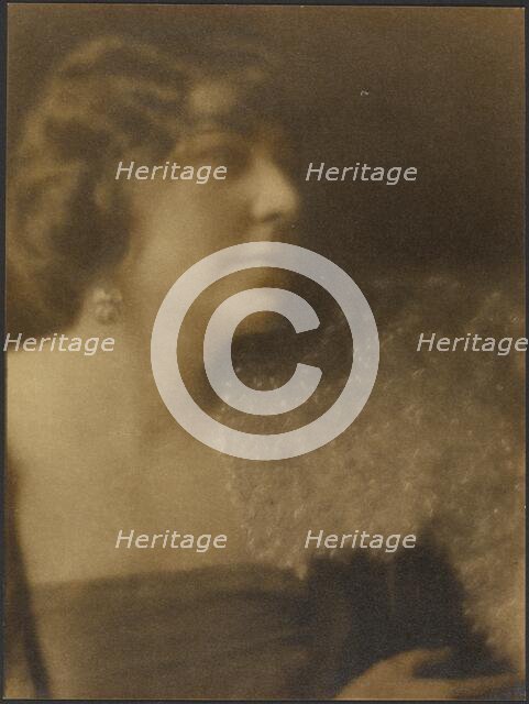 Portrait of a Woman with Flowers, 1907-1943. Creator: Louis Fleckenstein.