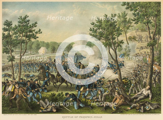 The Battle of Champion Hills, 1887. Creators: Unknown, Louis Kurz, Kurz and Allison.