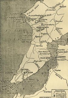 'Map of the Gallipoli Peninsula', 1919. Creator: George Philip & Son Ltd.