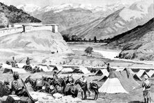 The Chitral Expedition: post of Janbatai, on the road to Dir, looking up the Barawal Valley, 1895. Creator: George Meisenbach.