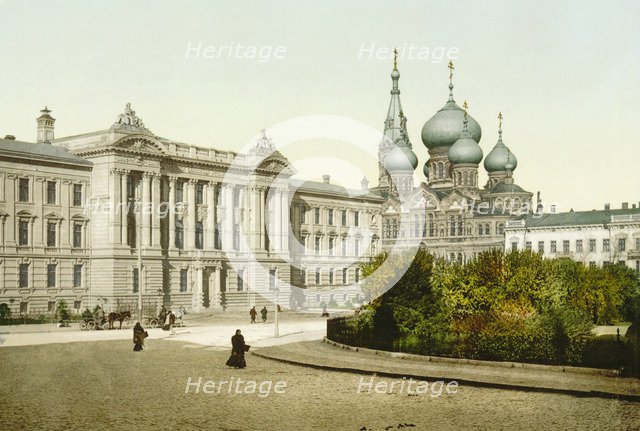Palace of Justice and Church of St Panteleimon Monastery, Odessa, Russia, c1880s-c1890s. Artist: Unknown