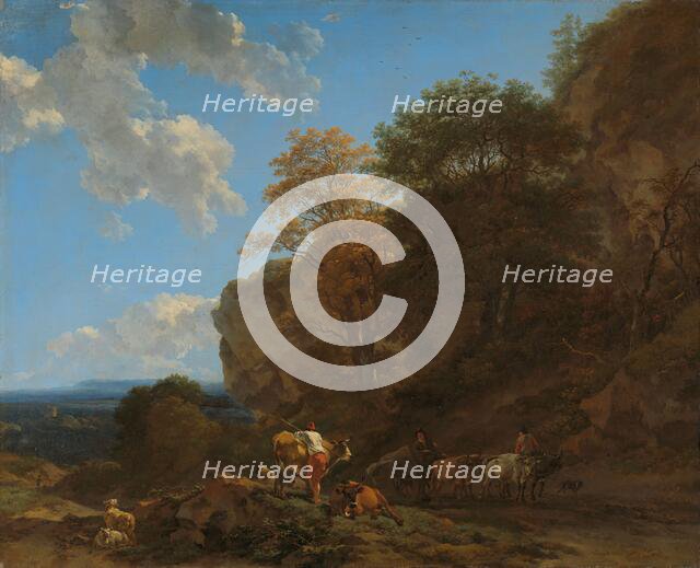 Italian Landscape, 1650-1683. Creator: Nicolaes Berchem.