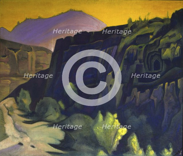 Ajanta Caves', 1938. Creator: Roerich, Nicholas (1874-1947).